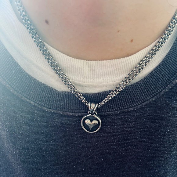 Choker Necklace With A Heart Pendant - (8" when clasped) - Picture 6 of 15
